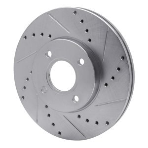 Ford Focus Brake Rotor (1) - Front Right - R1 Concepts - Drilled & Slotted - Silver - `05-`12